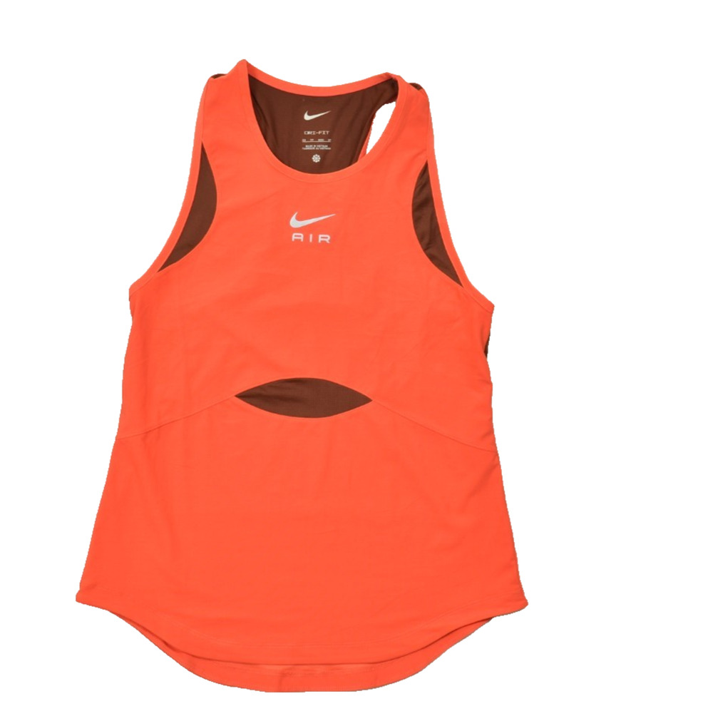 Nike Air Dri-Fit Women's XS Running Tank Top Orange Brown Cutout Racerback Mesh